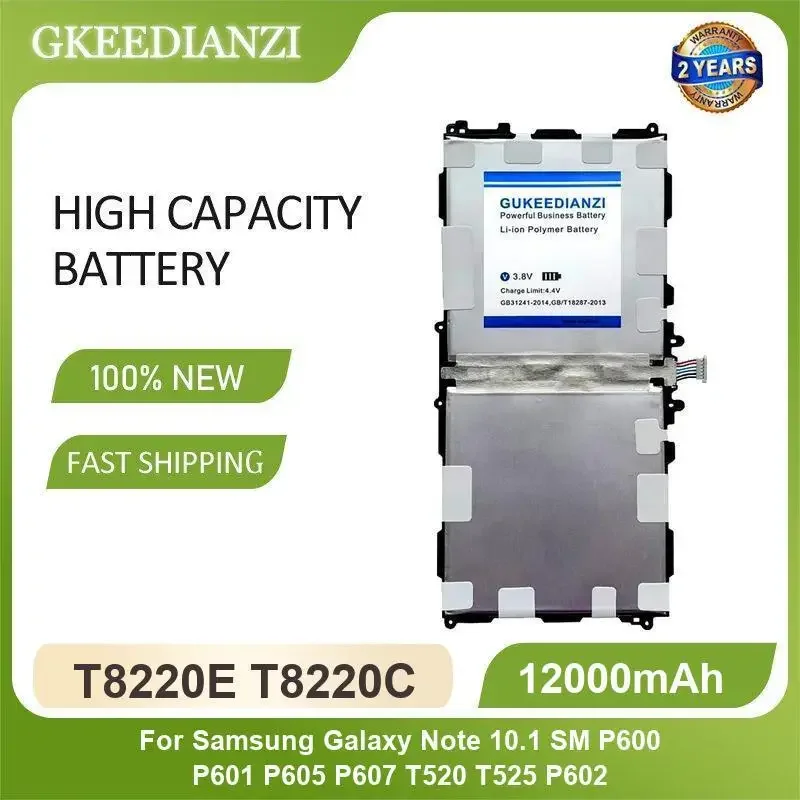 T8220E T8220C Tablet Battery For Samsung Galaxy Note 10.1 SM P600 P601 P605 P607 T520 T525 P602 12000mAh High Capacity
T8220E T8220C Tablet Battery For Samsung Galaxy Note 10.1 SM P600 P601 P605 P607 T520 T525 P602 12000mAh High Capacity