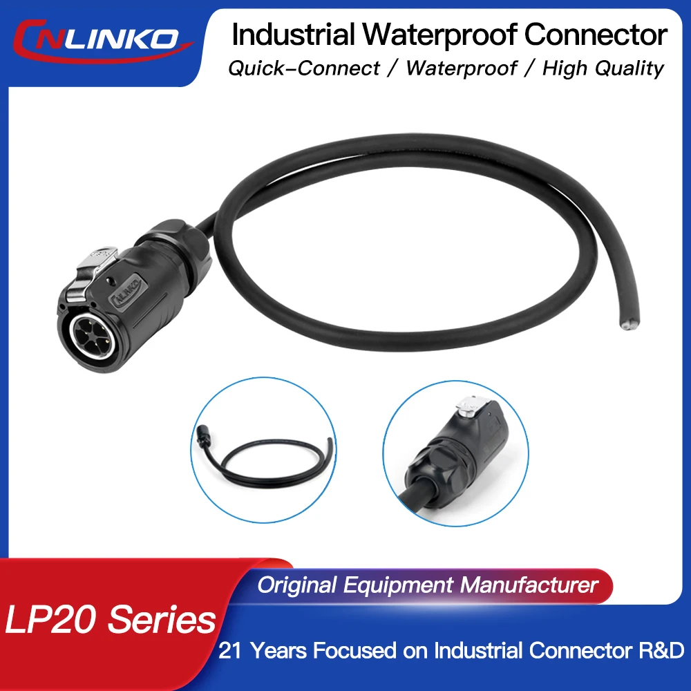 CNLINKO M20 3/5/7/9/12-контактный водонепроницаемый кабельный разъем IP68 Быстрый разъем Электрический разъем питания переменного/постоянного тока с удлиненным кабелем 1 м/2 м
CNLINKO M20 3/5/7/9/12-контактный водонепроницаемый кабельный разъем IP68 Быстрый разъем Электрический разъем питания переменного/постоянного тока с удлиненным кабелем 1 м/2 м