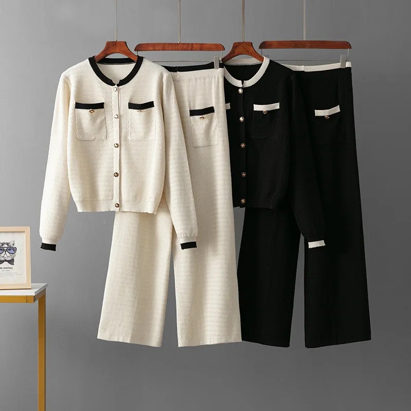 Усовершенствованный модный вязаный костюм, женская осенне-зимняя рубашка с длинными рукавами + брюки с высокой талией, комплект из двух предметов
Усовершенствованный модный вязаный костюм, женская осенне-зимняя рубашка с длинными рукавами + брюки с высокой талией, комплект из двух предметов