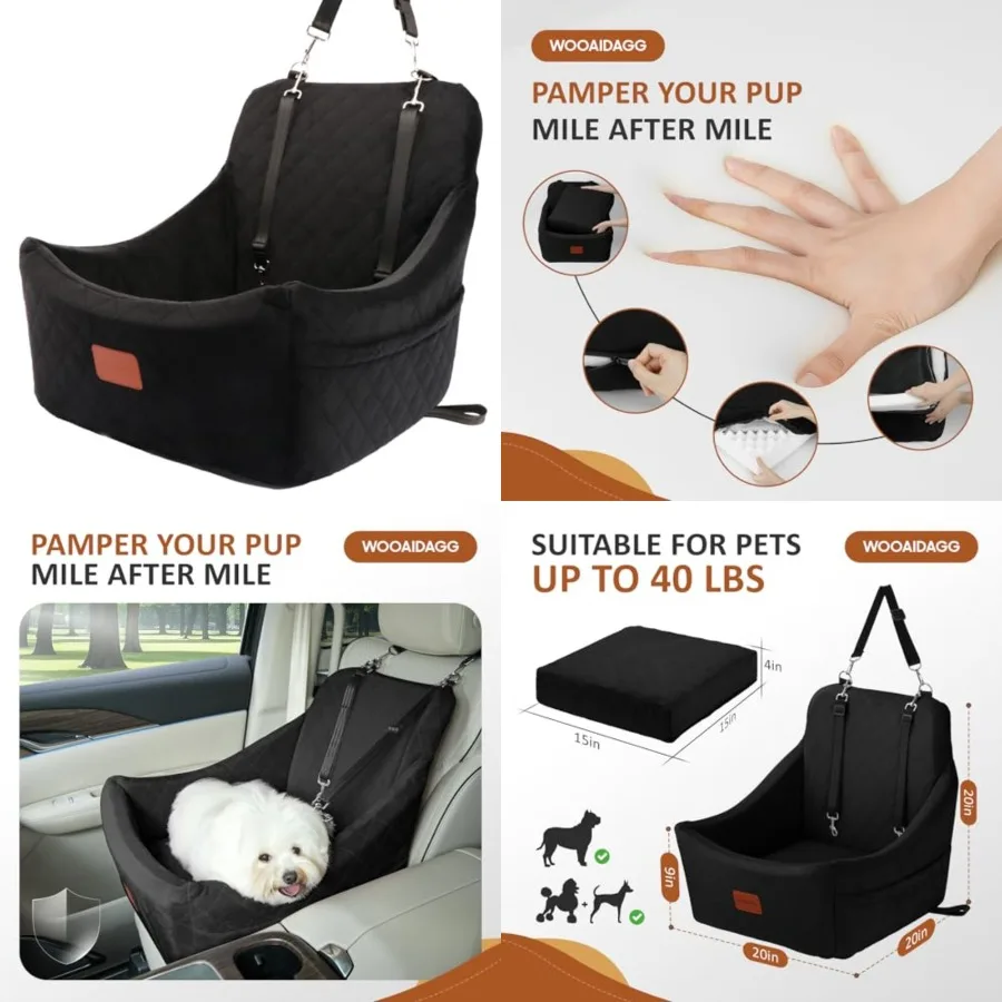 Dog Car Seat for Medium Sized Dog, Pet Travel Car Bed with Seat Belt Channle, Fully Detachable and Washable Car Dog Seat with A
Dog Car Seat for Medium Sized Dog, Pet Travel Car Bed with Seat Belt Channle, Fully Detachable and Washable Car Dog Seat with A