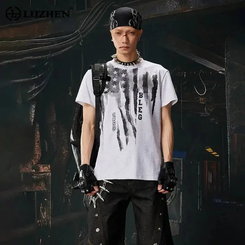 LUZHEN 2026 Summer Tie-dyed Pattern Short Sleeve T-shirts Men's Fashion Handsome Streetwear Loose Round Neck Casual Tops JY6738
LUZHEN 2026 Summer Tie-dyed Pattern Short Sleeve T-shirts Men's Fashion Handsome Streetwear Loose Round Neck Casual Tops JY6738