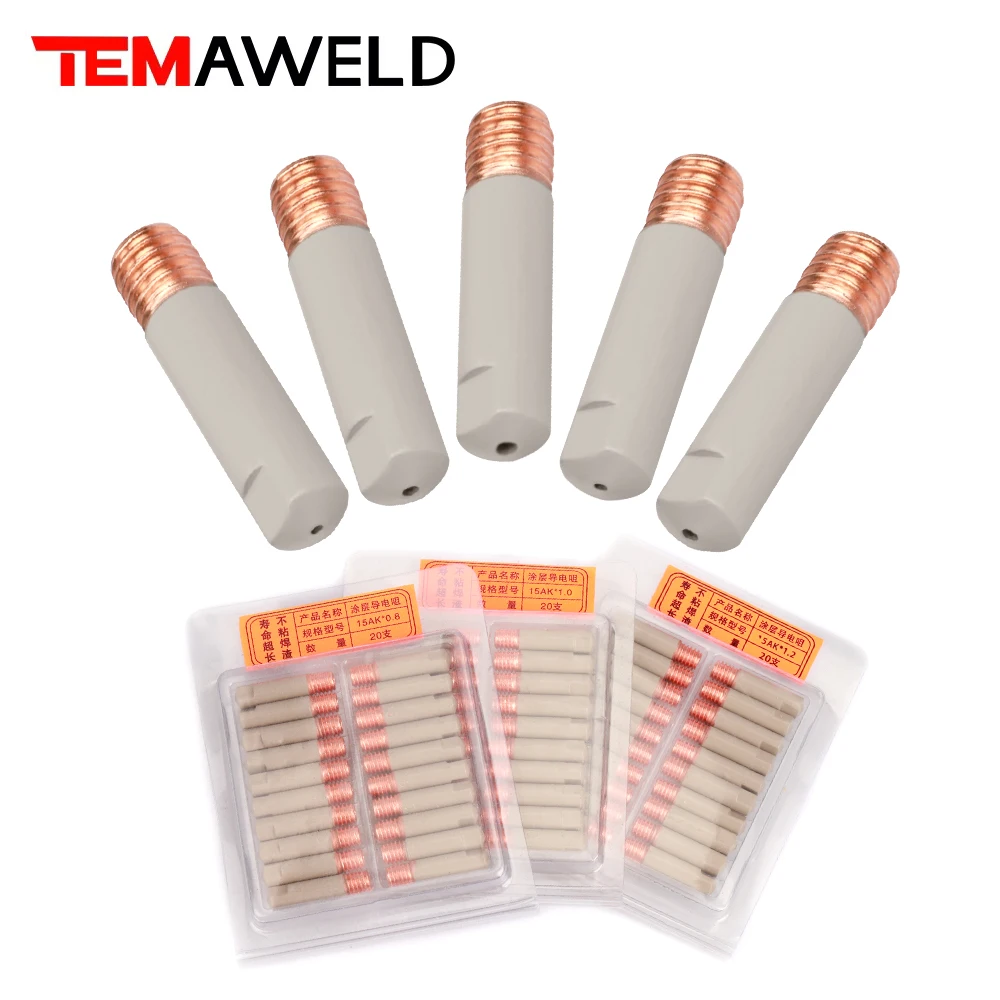 5PCS 15AK Welding Contact Tips coating protect 25mm M6 Gas Nozzle Tip 0.8mm-1.2mm MIG Welding Torche Welding Tool Parts
5PCS 15AK Welding Contact Tips coating protect 25mm M6 Gas Nozzle Tip 0.8mm-1.2mm MIG Welding Torche Welding Tool Parts