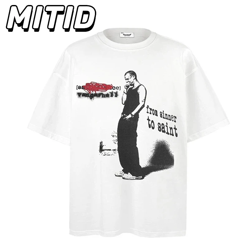 American Style Pure Cotton Summer Vintage T Shirt Men Half Sleeve Round Neck Character Print Oversized T Shirt Graphic Tee Women
American Style Pure Cotton Summer Vintage T Shirt Men Half Sleeve Round Neck Character Print Oversized T Shirt Graphic Tee Women