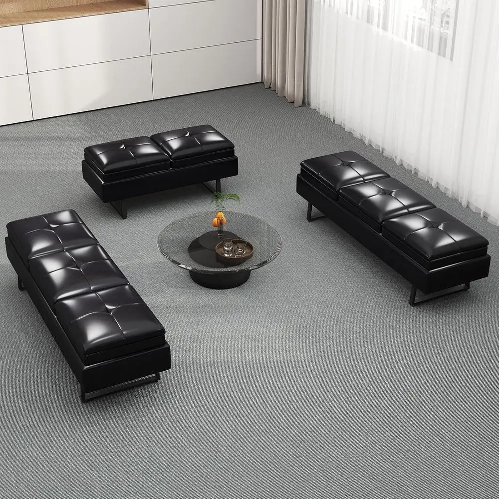 Upholstered Office Waiting Room Bench with Thick Cushion, 8-Seat Black Conference Room Sofa
Upholstered Office Waiting Room Bench with Thick Cushion, 8-Seat Black Conference Room Sofa