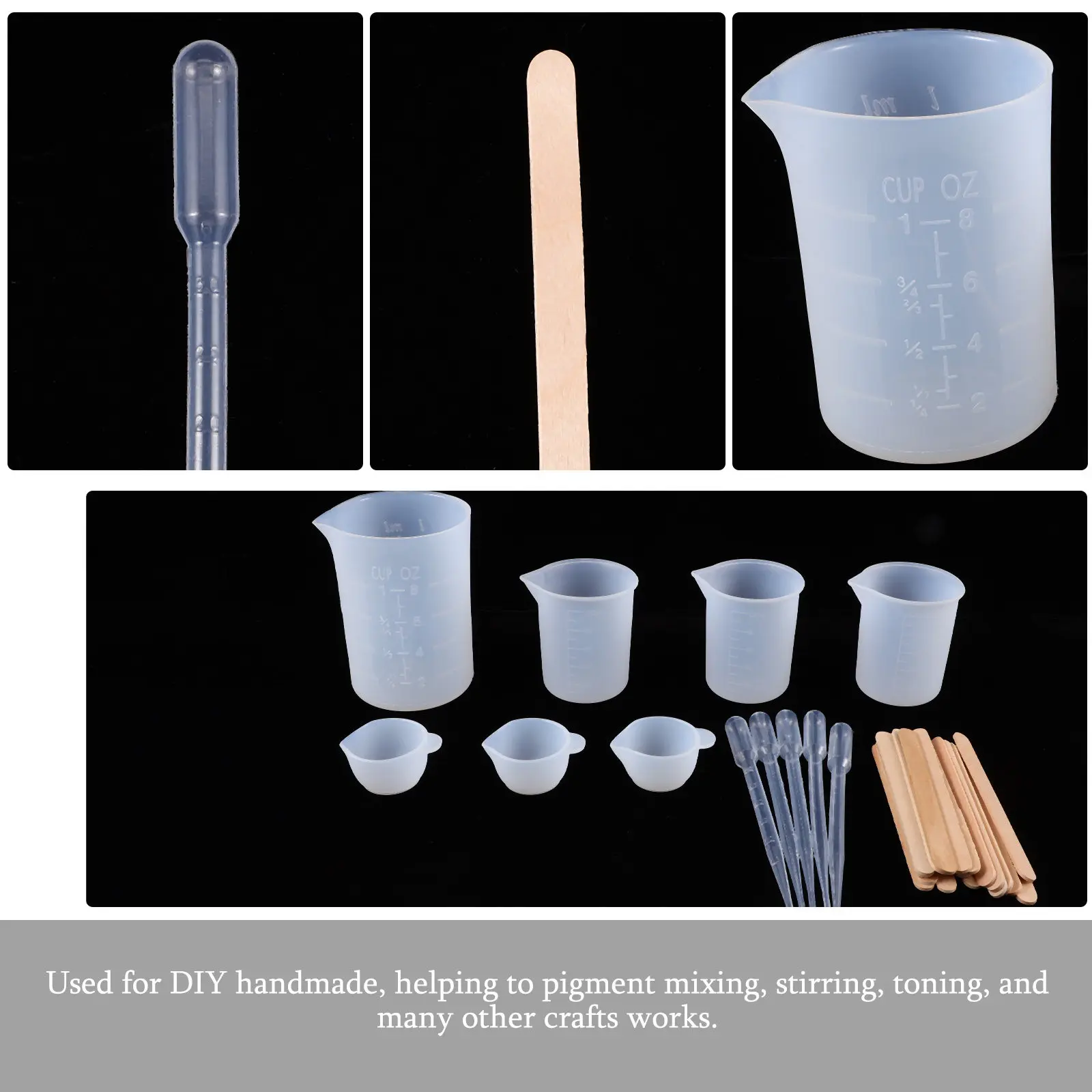 Набор мерных стаканчиков для смешивания силиконовых смол, для рукоделия, пигментов, смешивания, окрашивания, изготовления украшений, инструменты для работы с смолой
Набор мерных стаканчиков для смешивания силиконовых смол, для рукоделия, пигментов, смешивания, окрашивания, изготовления украшений, инструменты для работы с смолой