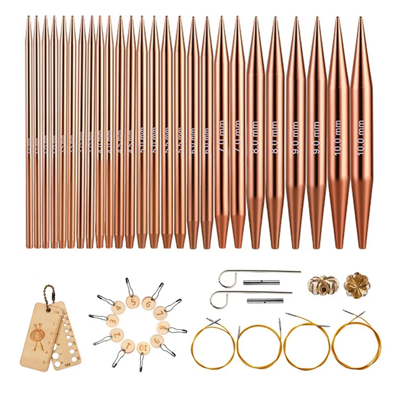 BAAJ-Aluminum Circular Knitting Needles Set Interchangeable Crochet Hooks Weaving Yarn Knitting Craft Tools Accessories Kit
BAAJ-Aluminum Circular Knitting Needles Set Interchangeable Crochet Hooks Weaving Yarn Knitting Craft Tools Accessories Kit