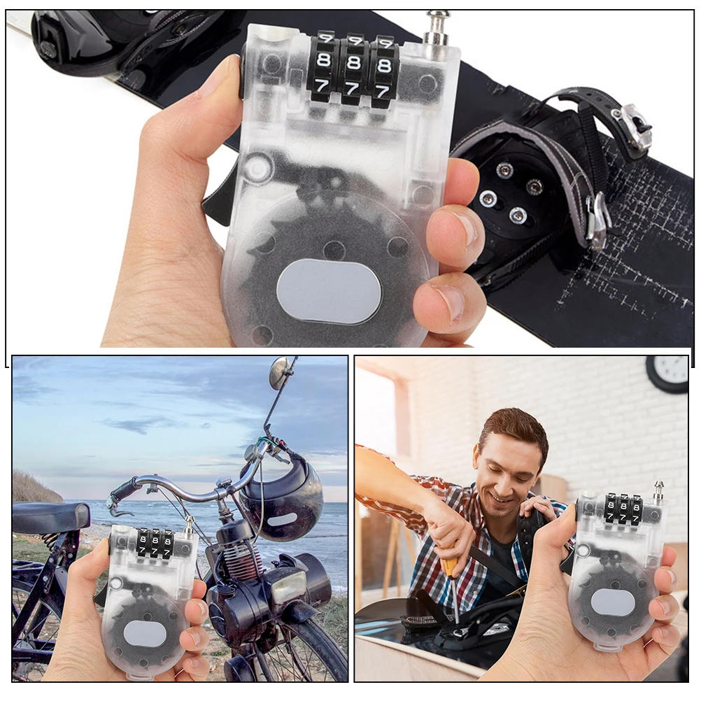 3pcs Plastic Bike Security Anti-Theft Cylinder Portable Snowboard Cable Lock For Scooter Skiing Outdoor Password Retractable
3pcs Plastic Bike Security Anti-Theft Cylinder Portable Snowboard Cable Lock For Scooter Skiing Outdoor Password Retractable