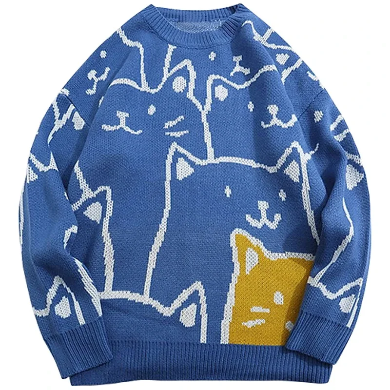 Cartoon Cat Knitted Sweater Men Japanese Retro Harajuku Knitwears Pullover 2023 Winter Women Tops Oversized Vintage Sweater
Cartoon Cat Knitted Sweater Men Japanese Retro Harajuku Knitwears Pullover 2023 Winter Women Tops Oversized Vintage Sweater