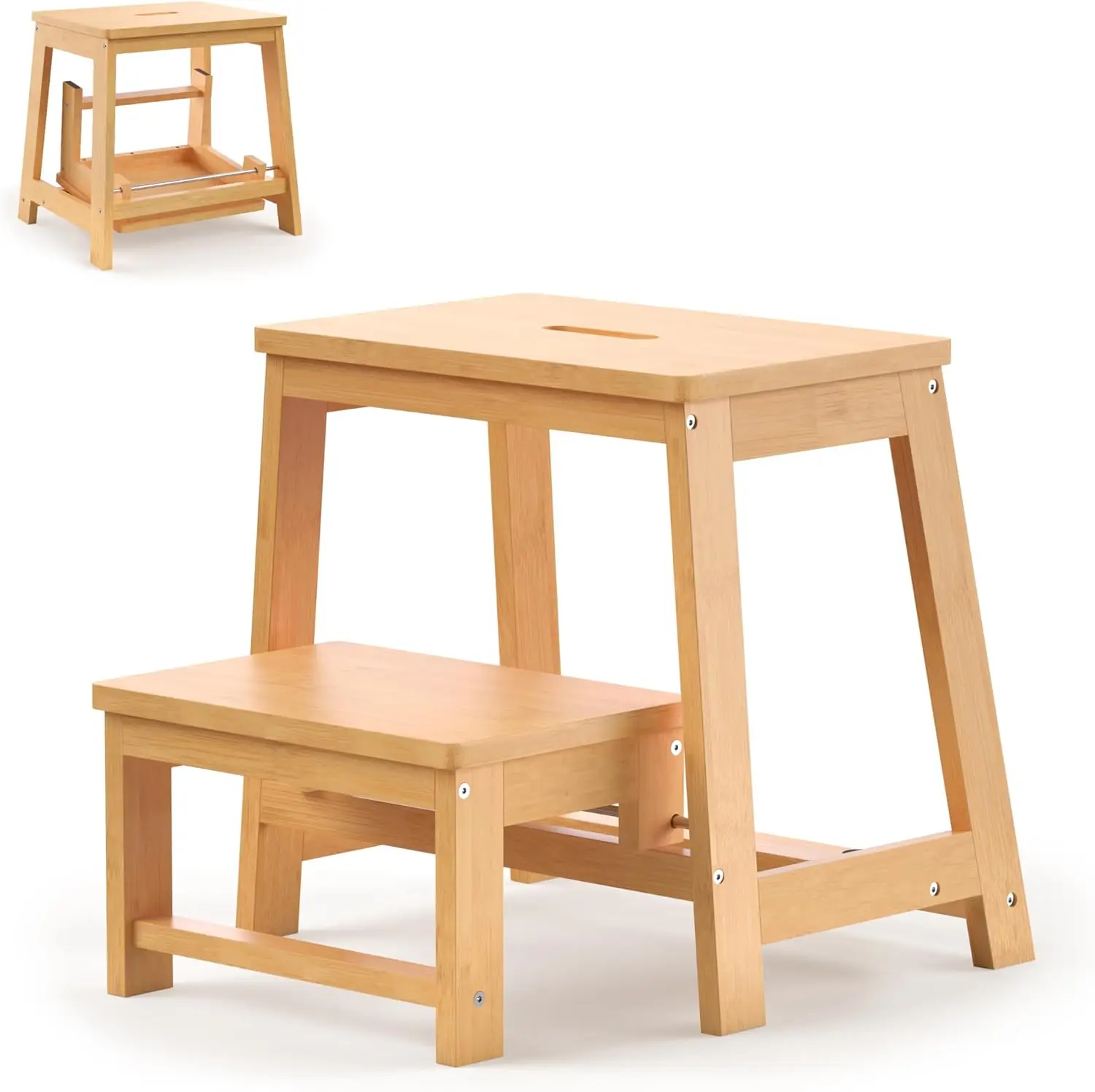 Bamboo Folding Step Stool with Sturdy Structure and Wide Stepping Surface for Safety, Multi-Purpose Foldable Step Ladde
Bamboo Folding Step Stool with Sturdy Structure and Wide Stepping Surface for Safety, Multi-Purpose Foldable Step Ladde