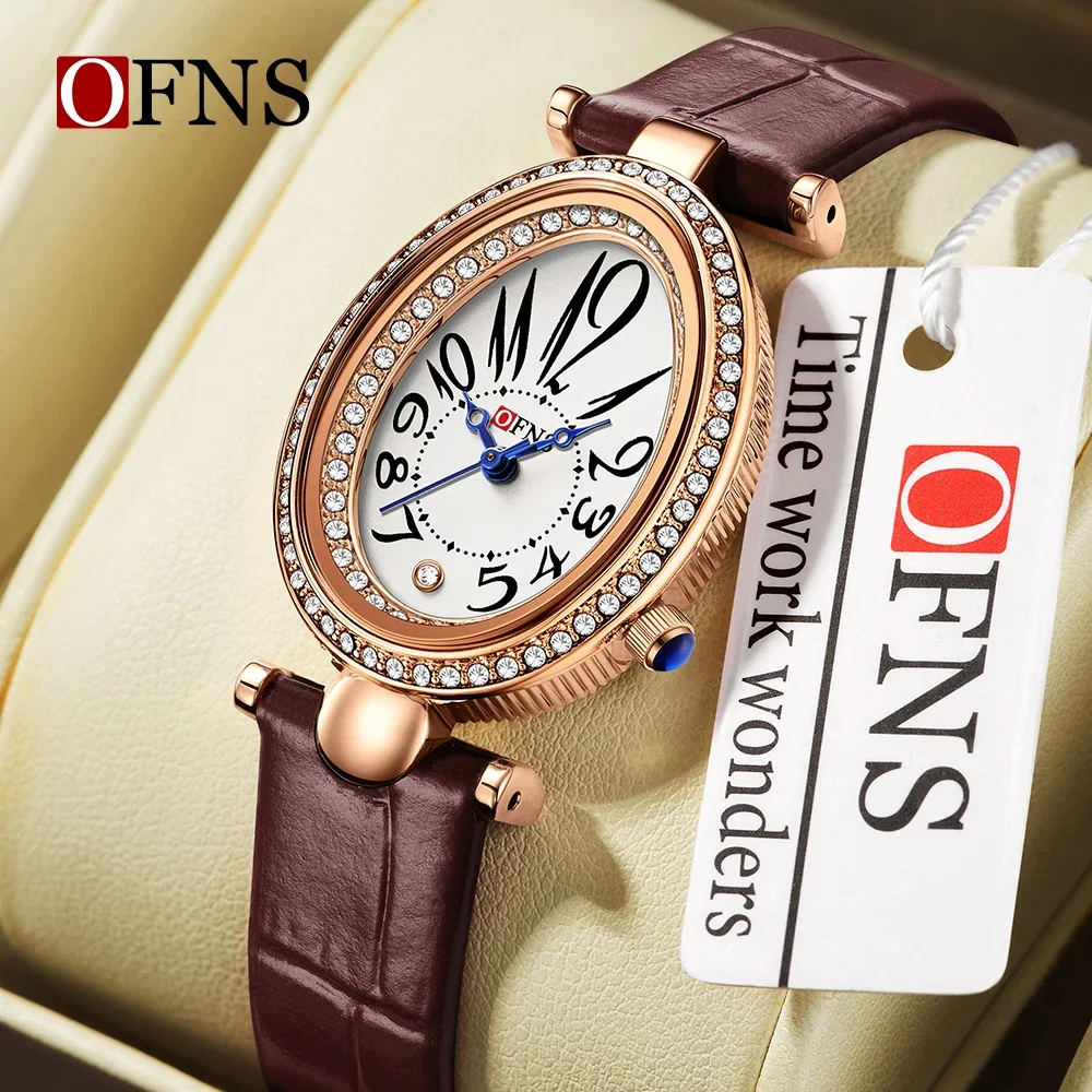 Fashionable OFNS Women's Quartz Watch Style Retro Diamond Inlaid Oval Quartz Watch Waterproof Retro Steel Strap Watch 1540
Fashionable OFNS Women's Quartz Watch Style Retro Diamond Inlaid Oval Quartz Watch Waterproof Retro Steel Strap Watch 1540