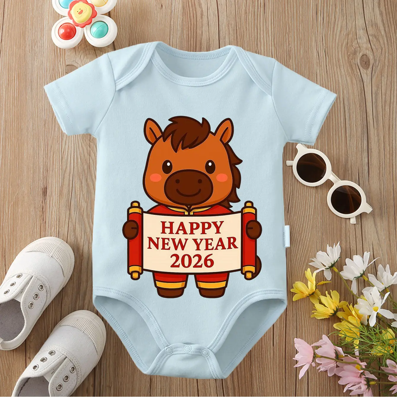 Комбинезон-боди из 100% хлопка с принтом «Лошадь празднует Новый год 2026», удобная одежда для малышей, комбинезон для новорожденных от 0 до 12 месяцев
Комбинезон-боди из 100% хлопка с принтом «Лошадь празднует Новый год 2026», удобная одежда для малышей, комбинезон для новорожденных от 0 до 12 месяцев