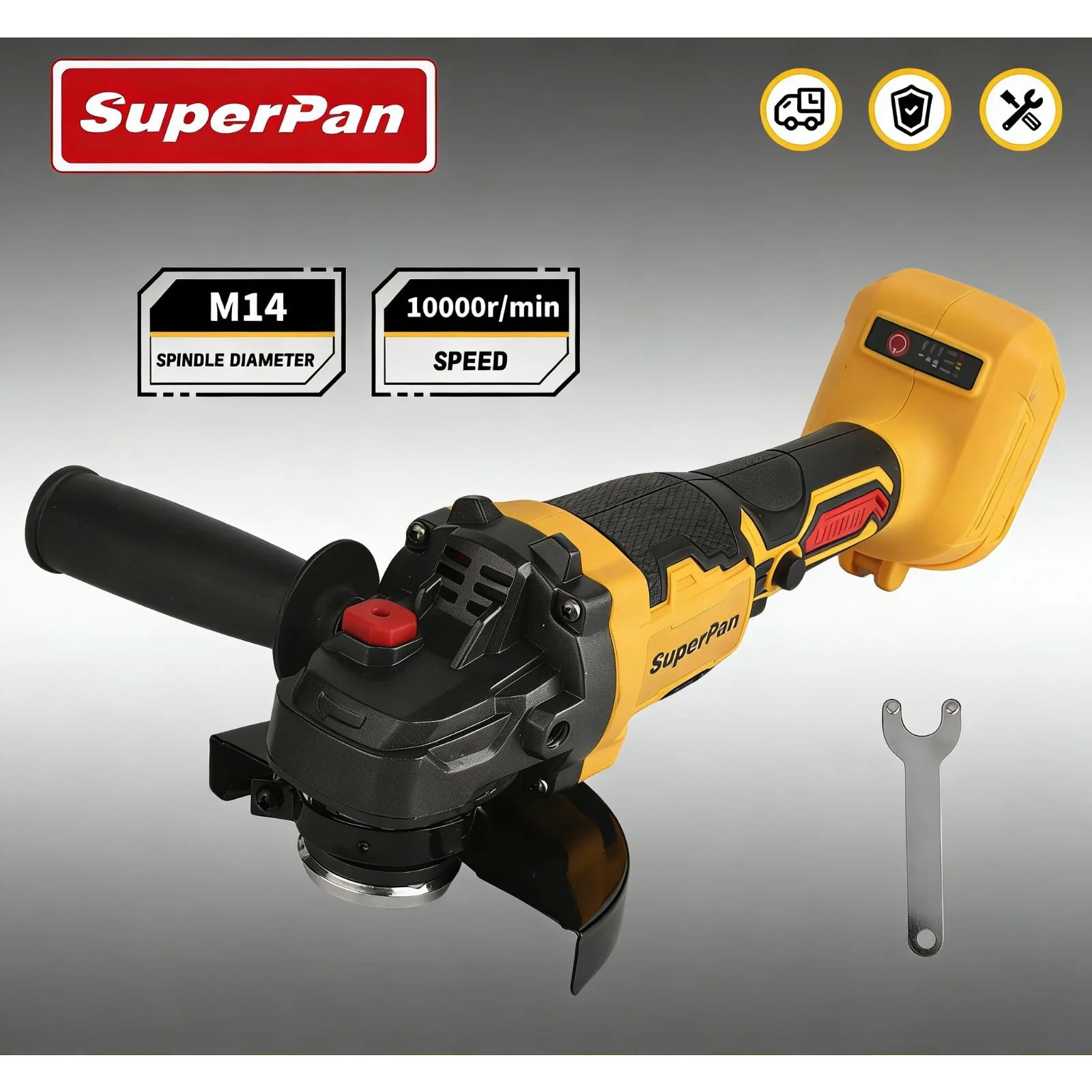 SuperPan 20V Brushless Cordless Angle Grinder,,Portable Tool for Metal Cutting, Bare Tool (Battery Not Included)
SuperPan 20V Brushless Cordless Angle Grinder,,Portable Tool for Metal Cutting, Bare Tool (Battery Not Included)