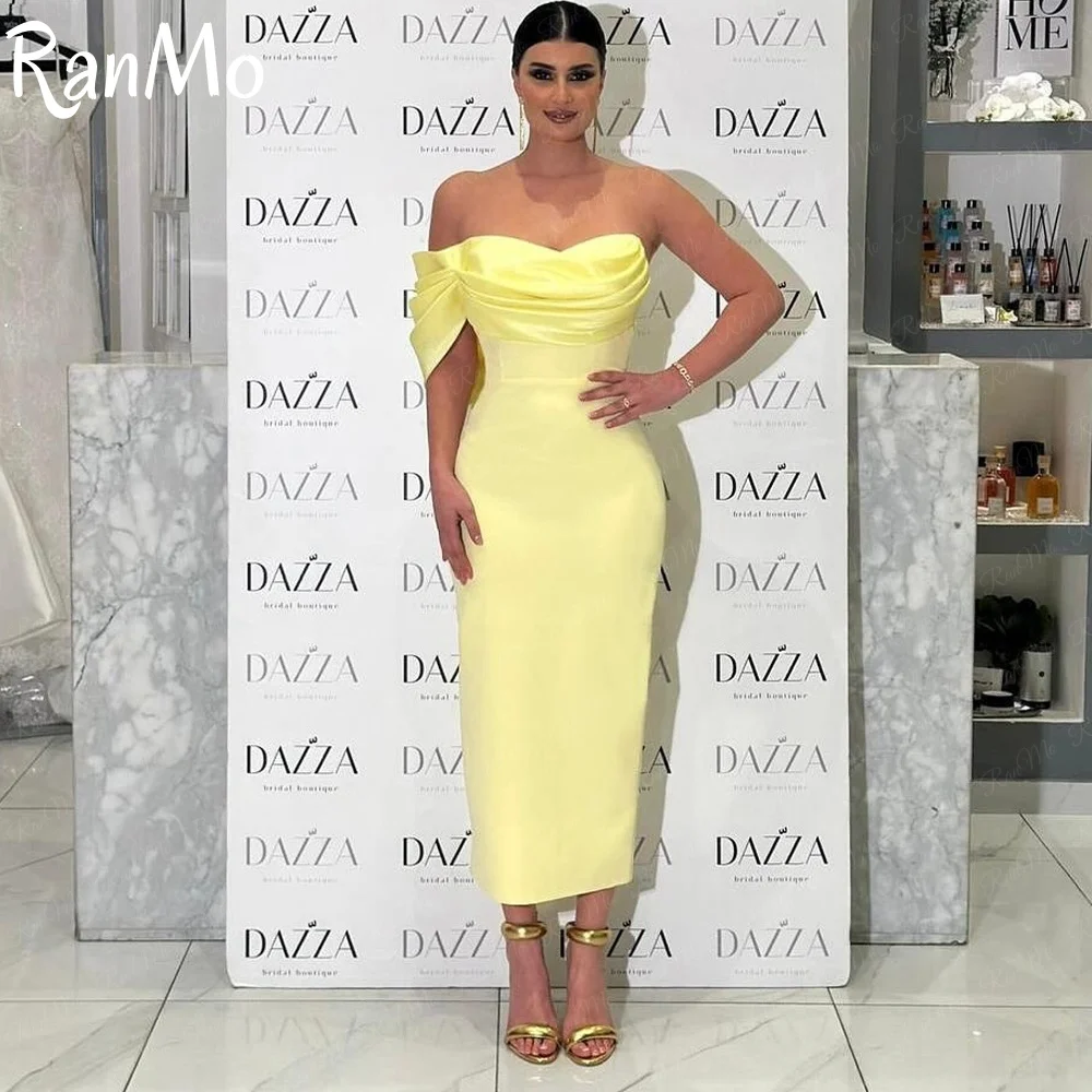 Ranmo Customized Yellow Mermaid One Shoulder Prom Dresses Sleeveless Pleated Evening Dresses Ankle Length Party Dresses فساتين
Ranmo Customized Yellow Mermaid One Shoulder Prom Dresses Sleeveless Pleated Evening Dresses Ankle Length Party Dresses فساتين