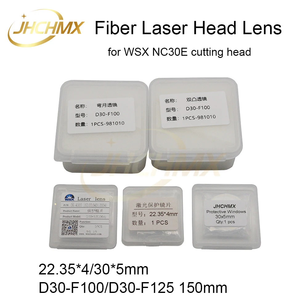 JHCHMX Fiber Laser Protective Windows 22.35*4 30*5mm Focusing Collimator Lens D30 100 150mm for WSX NC30E Cutting Headiber
JHCHMX Fiber Laser Protective Windows 22.35*4 30*5mm Focusing Collimator Lens D30 100 150mm for WSX NC30E Cutting Headiber