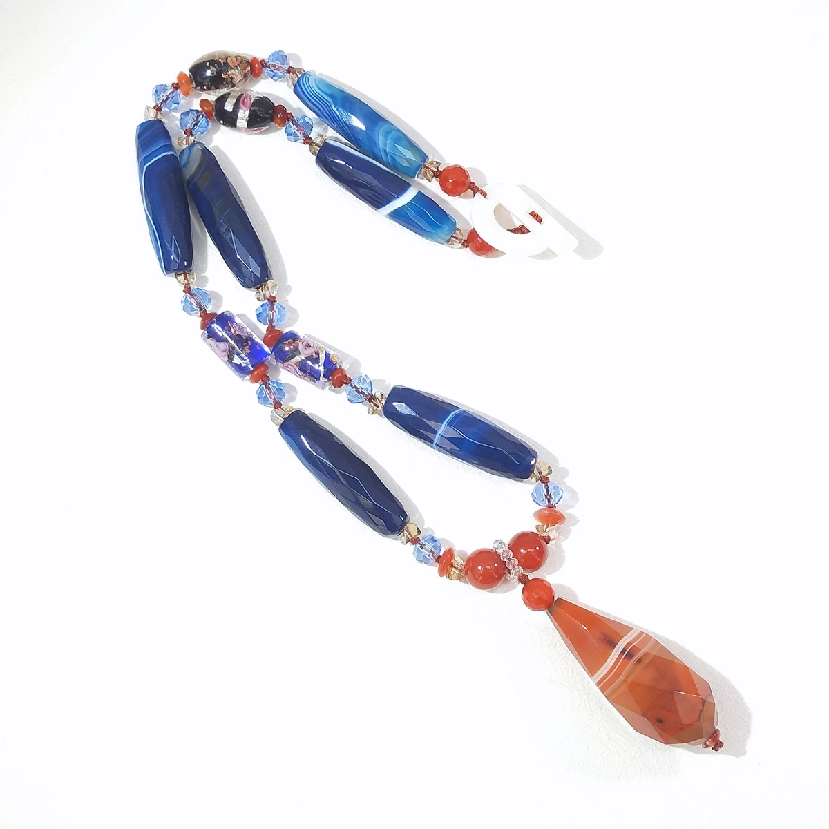 Lii Ji Real Stone Blue Brown Agate Glaze Crystal Necklace 55cm Stock Sale Women Jewelry Gift
Lii Ji Real Stone Blue Brown Agate Glaze Crystal Necklace 55cm Stock Sale Women Jewelry Gift