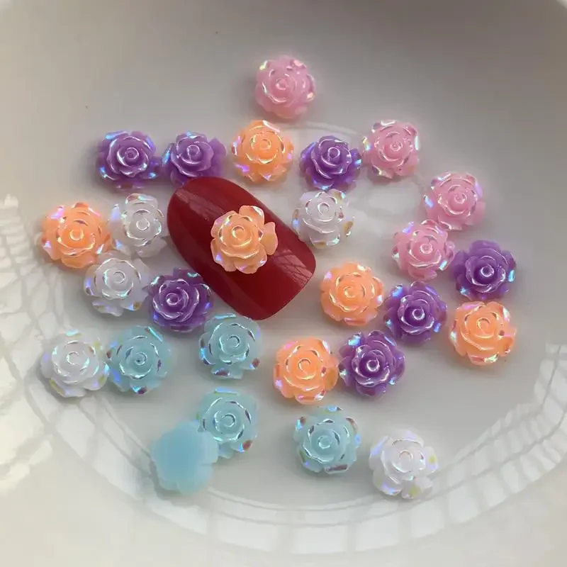 100Pcs 9.5mm Rose Flower Nail Art Resin Rhinestones luminous Colors Floral Nail Art Charms Flower Shaped Manicure
100Pcs 9.5mm Rose Flower Nail Art Resin Rhinestones luminous Colors Floral Nail Art Charms Flower Shaped Manicure