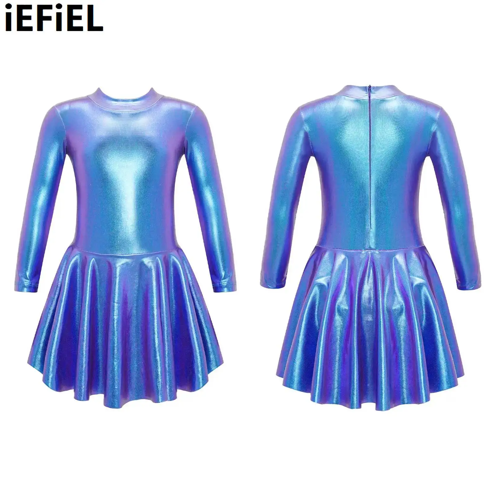Kids Girls Bronzing Cloth Dance Dress Stylish Clothing Long Sleeve Round Neckline Invisible Zipper Back Skating Dress
Kids Girls Bronzing Cloth Dance Dress Stylish Clothing Long Sleeve Round Neckline Invisible Zipper Back Skating Dress