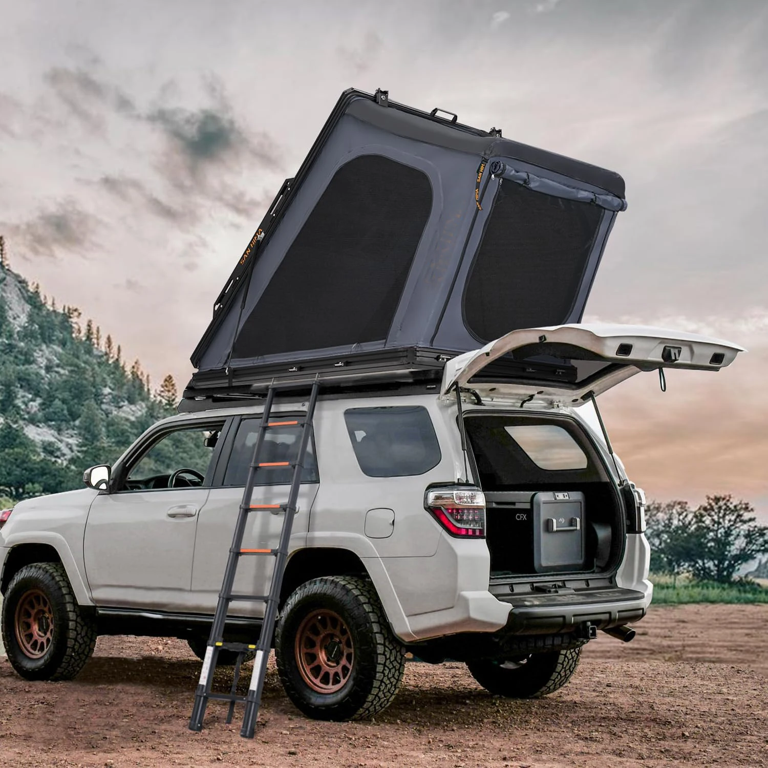 Rooftop Tent Hard Shell - Hotham Overland Aluminium Roof Top Tent W/Larger Space, LED Strip Light
Rooftop Tent Hard Shell - Hotham Overland Aluminium Roof Top Tent W/Larger Space, LED Strip Light