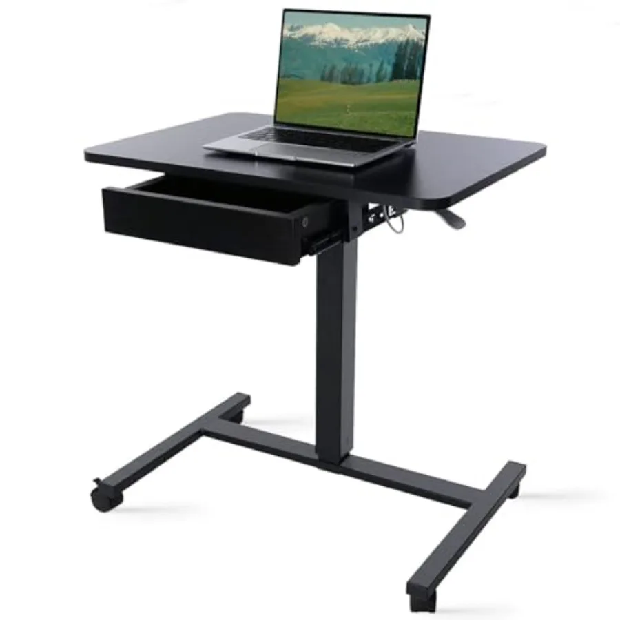 Mobile Laptop Standing Desk for Home Office and Classroom, Steel and MDF Construction, Black, Height Adjustable with Lockable W
Mobile Laptop Standing Desk for Home Office and Classroom, Steel and MDF Construction, Black, Height Adjustable with Lockable W