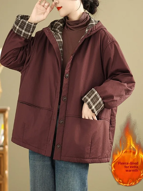 Зимнее повседневное двухслойное клетчатое джато с капюшоном в стиле ретро, хлопковое пальто, теплое женское корейское пальто прямого кроя
Зимнее повседневное двухслойное клетчатое джато с капюшоном в стиле ретро, хлопковое пальто, теплое женское корейское пальто прямого кроя