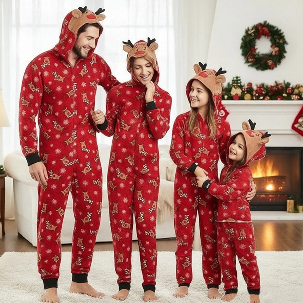 Рождественские пижамы, одинаковый наряд для всей семьи, комбинезон с рогами оленя, одежда для сна с капюшоном и молнией, милая повседневная одежда для дома, домашняя одежда
Рождественские пижамы, одинаковый наряд для всей семьи, комбинезон с рогами оленя, одежда для сна с капюшоном и молнией, милая повседневная одежда для дома, домашняя одежда