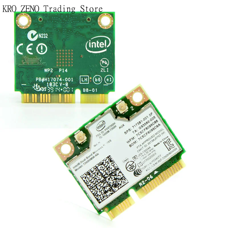 1Pcs Mini PCI-E Dual-Band 2.4G/5Ghz Wireless Network Card AC 7260 7260HMW Bluetooth 4.0 802.11a/b/g/n
1Pcs Mini PCI-E Dual-Band 2.4G/5Ghz Wireless Network Card AC 7260 7260HMW Bluetooth 4.0 802.11a/b/g/n