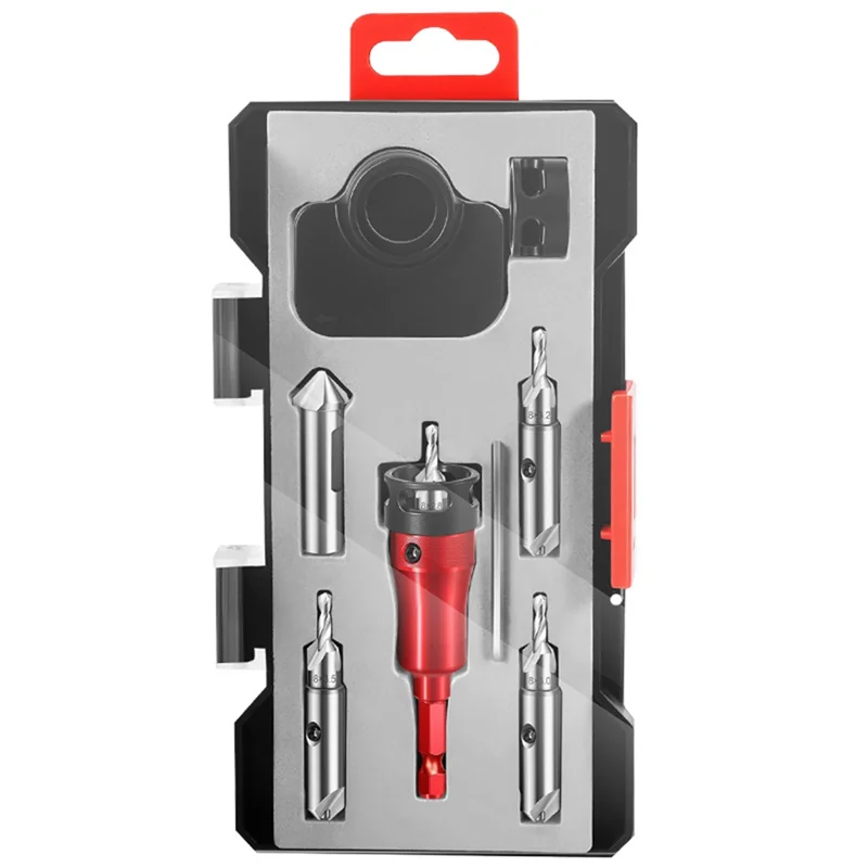 AT19-Multifunction Countersink Drill Bit Set Converts To 45 Degree Chamfer Cutter 8/10Mm Dual Sided With Adjustable Depth Stop
AT19-Multifunction Countersink Drill Bit Set Converts To 45 Degree Chamfer Cutter 8/10Mm Dual Sided With Adjustable Depth Stop