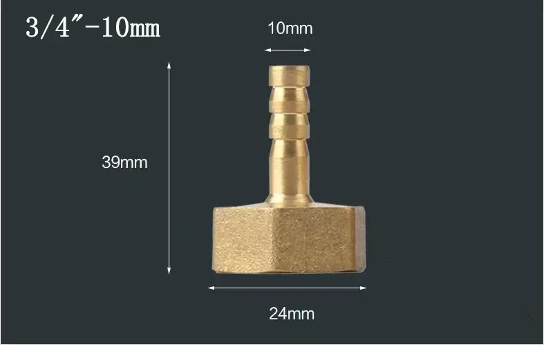 1Pieces Brass BSP Female Thread Raccord 3/4" pour tube 10mm hose barb Connector Adapter
1Pieces Brass BSP Female Thread Raccord 3/4" pour tube 10mm hose barb Connector Adapter