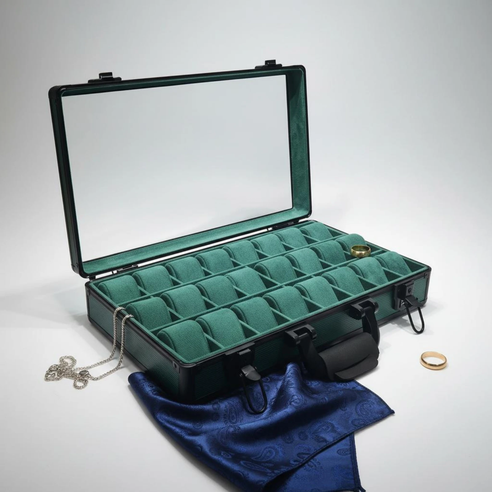 Watch Display Case 24-Slot Watch Case Storage Padded Cushions Windowed Lid
Watch Display Case 24-Slot Watch Case Storage Padded Cushions Windowed Lid