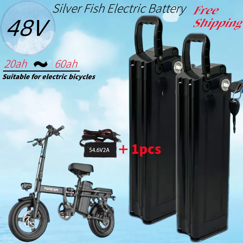 Brand new 48V20ah 30ah 40ah 50ah 60ah lithium battery pack Silver Fish battery 500w lithium-ion takeaway driving bike
Brand new 48V20ah 30ah 40ah 50ah 60ah lithium battery pack Silver Fish battery 500w lithium-ion takeaway driving bike