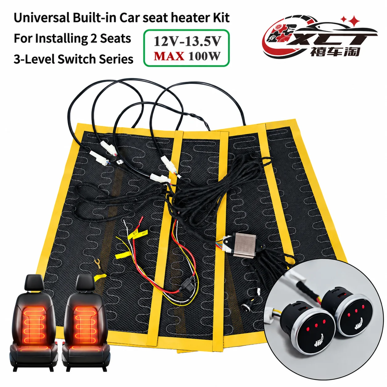 Built-in Automotive Heated Seat Conversion Kit 4Pcs Heating Mats Overheat Protection 12V Universal Car Truck Seat Warmer
Built-in Automotive Heated Seat Conversion Kit 4Pcs Heating Mats Overheat Protection 12V Universal Car Truck Seat Warmer