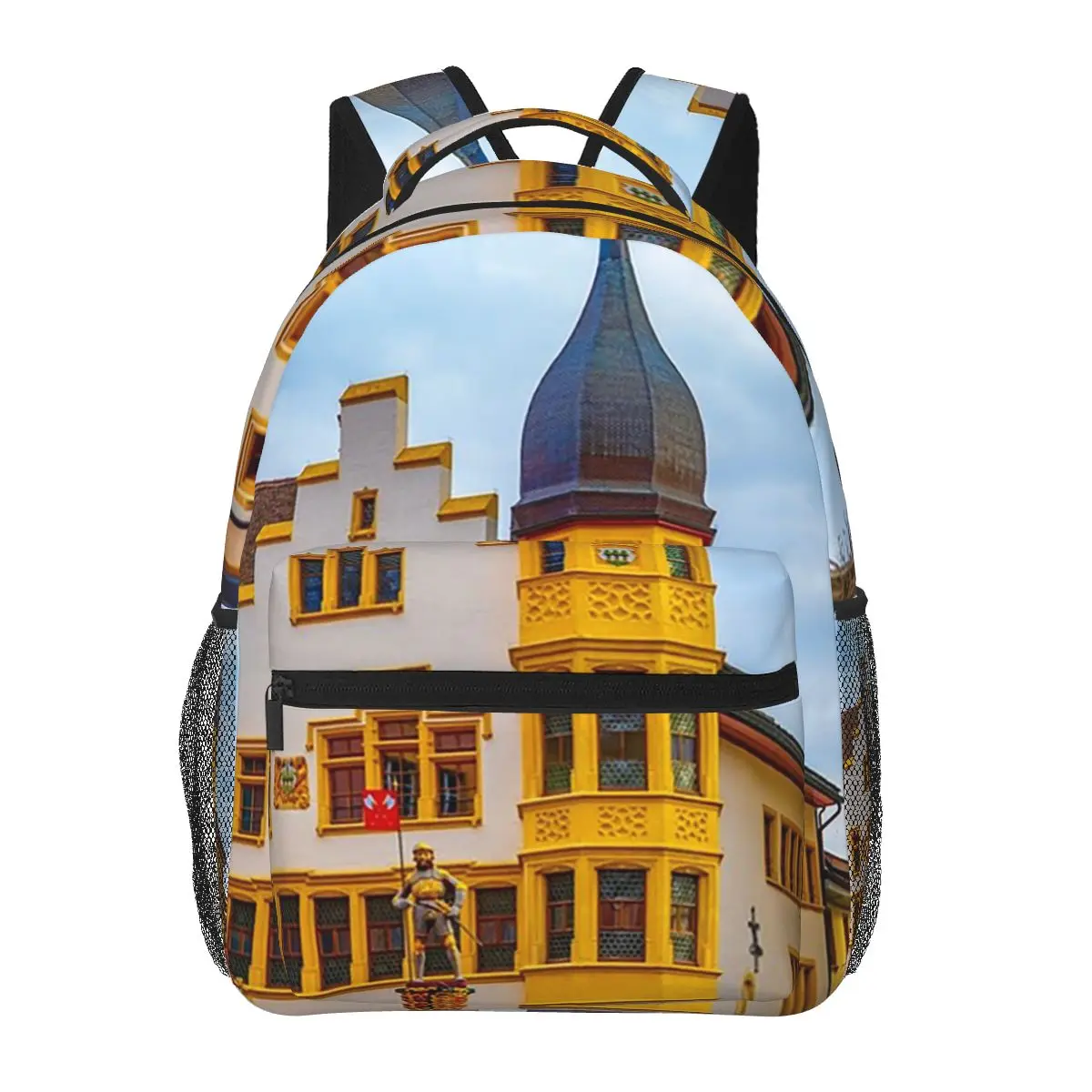 Old Town With Corner House With Tower And Water Fountain In Biel Bienne Backpack Daypack BookBag School Bag Shoulder Bags
Old Town With Corner House With Tower And Water Fountain In Biel Bienne Backpack Daypack BookBag School Bag Shoulder Bags