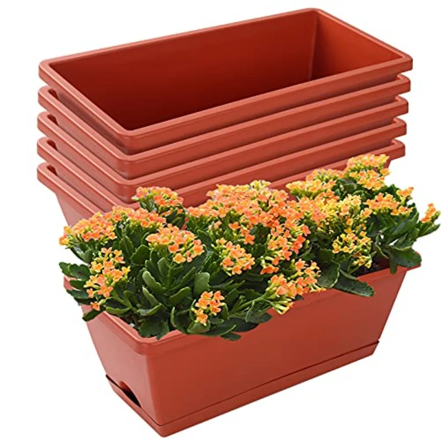 Rectangular plastic planter with saucer for home & garden, weather-resistant, stylish for outdoor use
Rectangular plastic planter with saucer for home & garden, weather-resistant, stylish for outdoor use