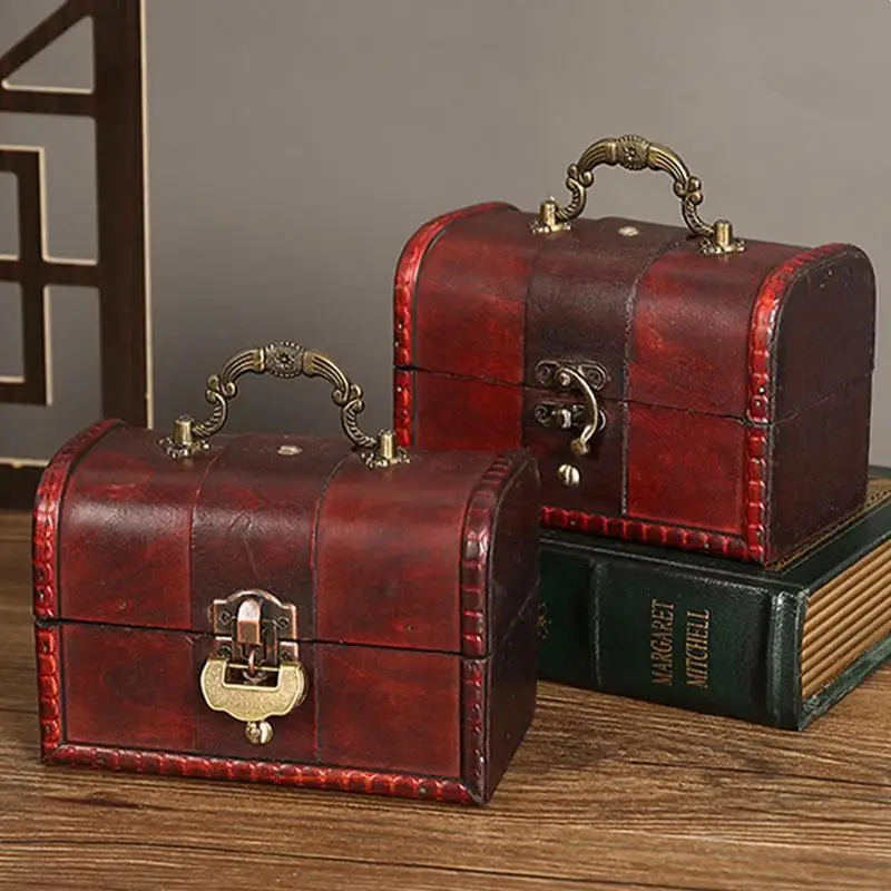 Retro Treasure Chests With Lock Vintage Wooden Storage Box Antique Style Jewelry Organizer Decorative Pirate Treasures Box Gift
Retro Treasure Chests With Lock Vintage Wooden Storage Box Antique Style Jewelry Organizer Decorative Pirate Treasures Box Gift