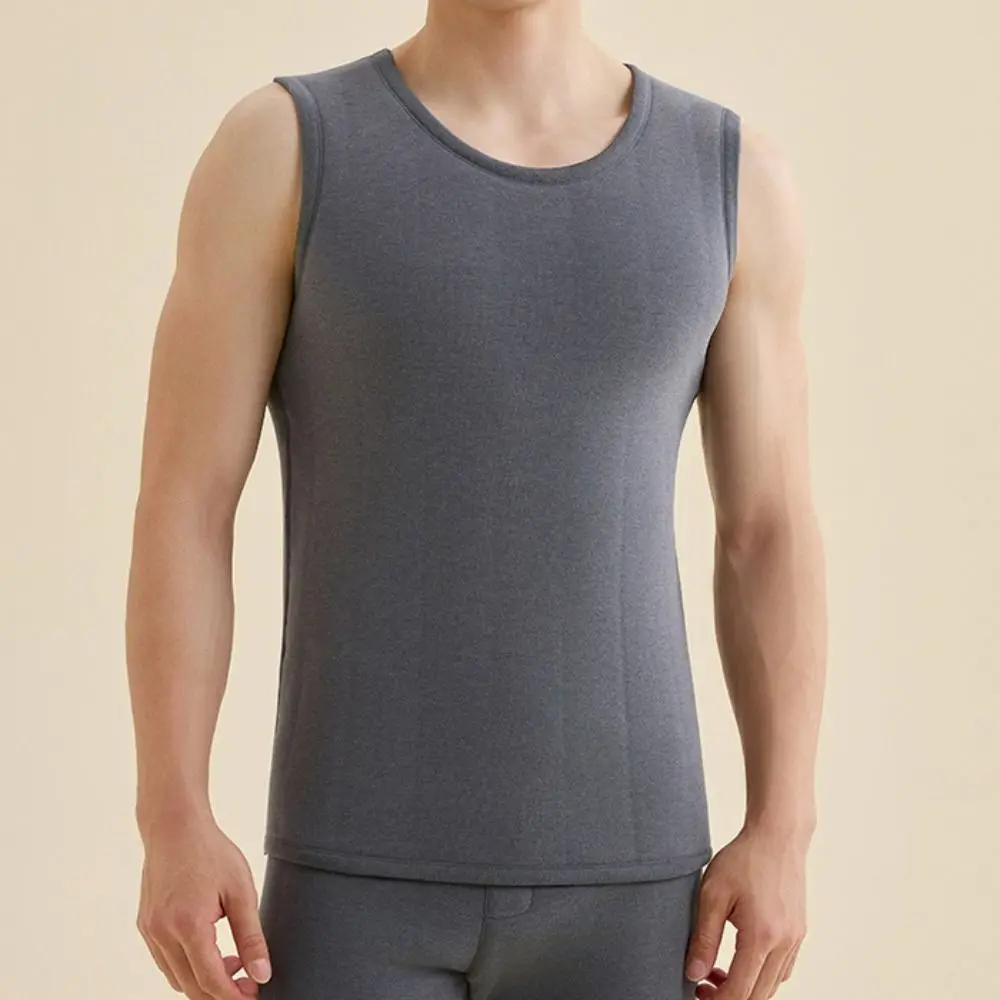 Fashion Sleeveless Men's Velvet Vest Round Neck Thicken Top Warm Base Wool Vest Plus Size Solid Color Winter Thermal Vest Male
Fashion Sleeveless Men's Velvet Vest Round Neck Thicken Top Warm Base Wool Vest Plus Size Solid Color Winter Thermal Vest Male