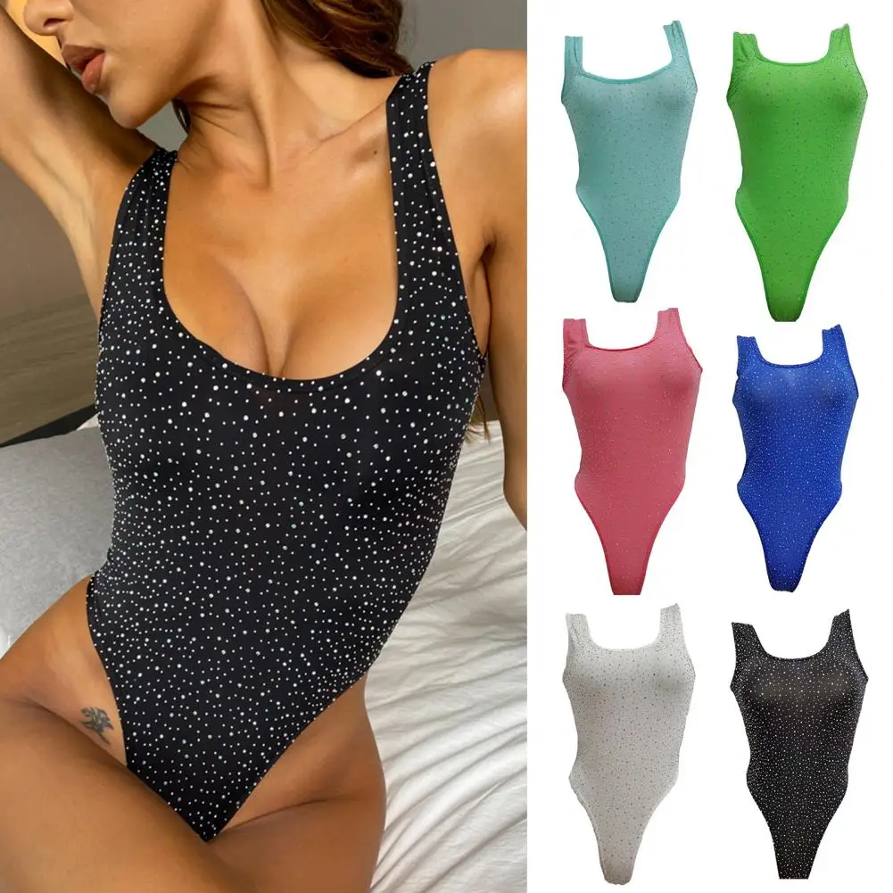 Women Bodysuit Low-cut Bodycon Club Playsuit High Elasticity Shiny Rhinestone Sleeveless Match Pants U Neck One Size Playsuit
Women Bodysuit Low-cut Bodycon Club Playsuit High Elasticity Shiny Rhinestone Sleeveless Match Pants U Neck One Size Playsuit