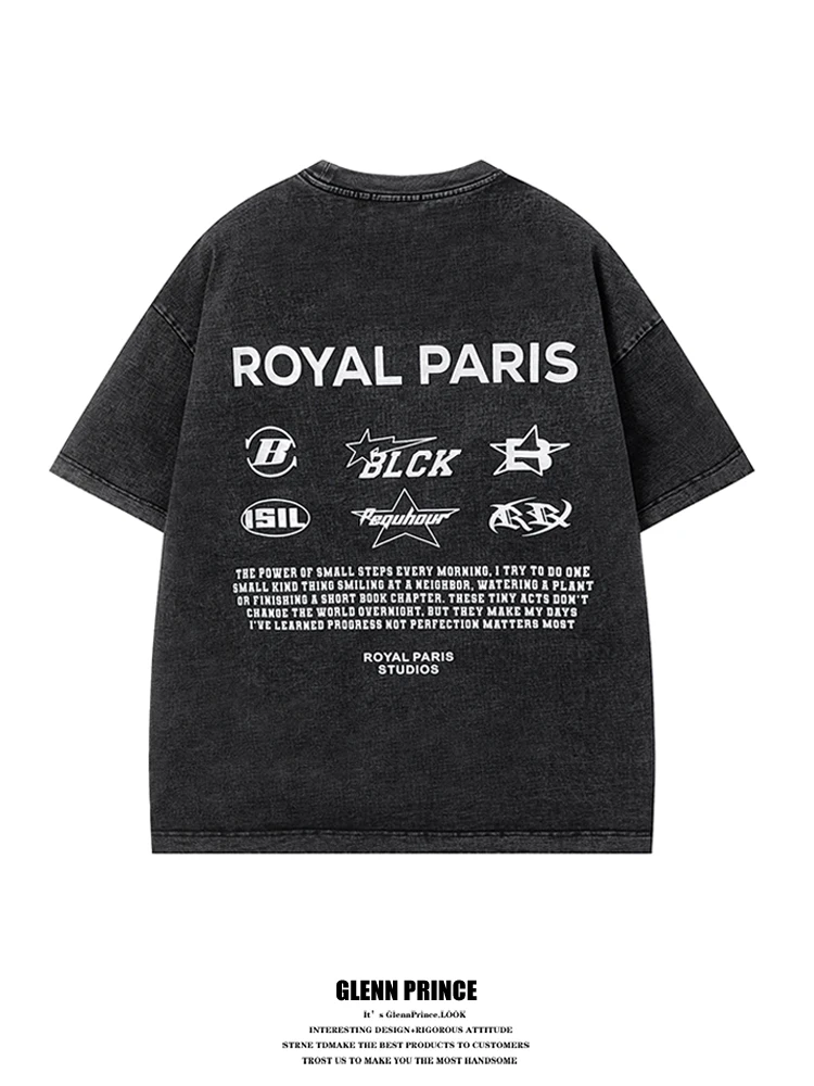 GPstudio American Trendy Brand Logo Print Heavyweight Pure Cotton Washed Relaxed Short Sleeve T-Shirt Unisex Summer Fashion
GPstudio American Trendy Brand Logo Print Heavyweight Pure Cotton Washed Relaxed Short Sleeve T-Shirt Unisex Summer Fashion