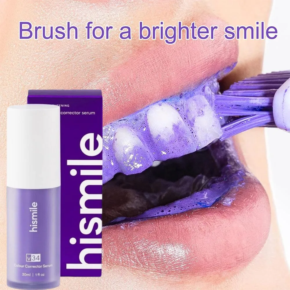 Hismile V34 Colour Corrector Serum 30ml, Purple Teeth Whitening Stain Removal Serum, Gentle Brightening & Deep Cleaning Oral Car
Hismile V34 Colour Corrector Serum 30ml, Purple Teeth Whitening Stain Removal Serum, Gentle Brightening & Deep Cleaning Oral Car