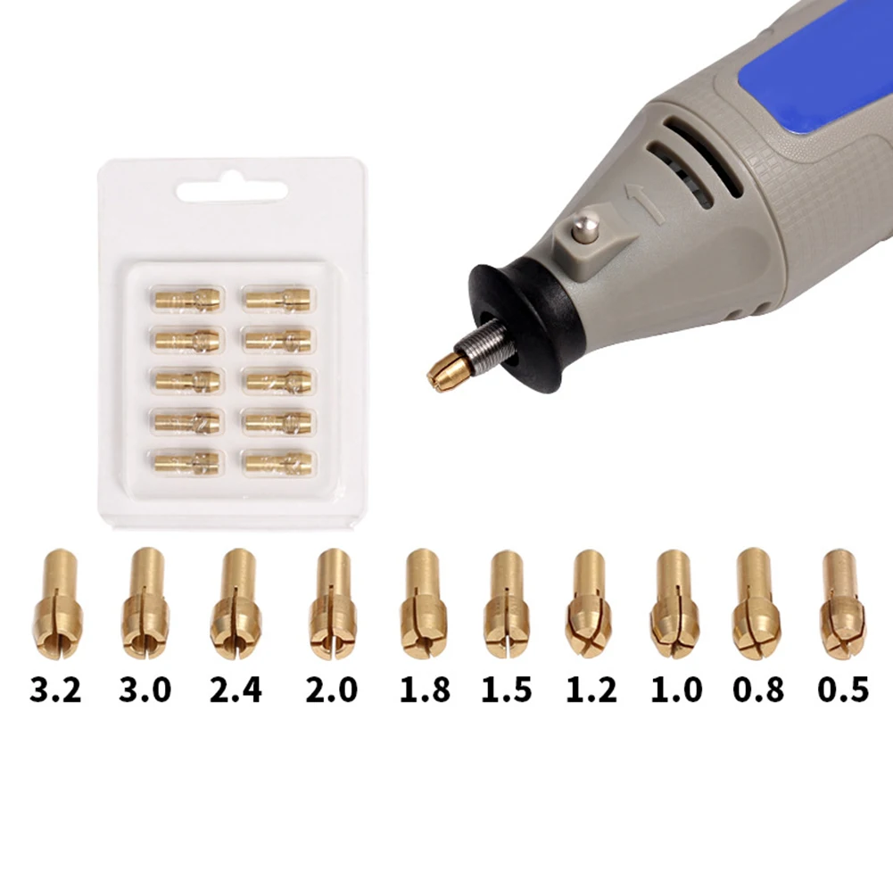 Mini Brass Collets Chucks Rotary Tool Mini Drill Chucks Accessories Micro Brass Collet for Twist Drill Motor Shaft Grinder
Mini Brass Collets Chucks Rotary Tool Mini Drill Chucks Accessories Micro Brass Collet for Twist Drill Motor Shaft Grinder