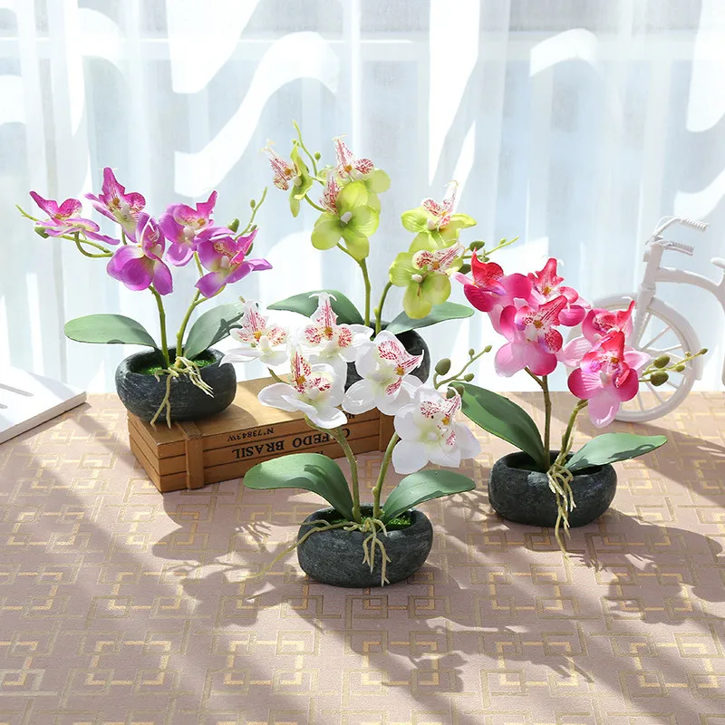 Double Butterfly Orchid Potted Plant Artificial Silk Flower Bonsai Cement Flowerpot Wedding Party Home Garden Decor
Double Butterfly Orchid Potted Plant Artificial Silk Flower Bonsai Cement Flowerpot Wedding Party Home Garden Decor