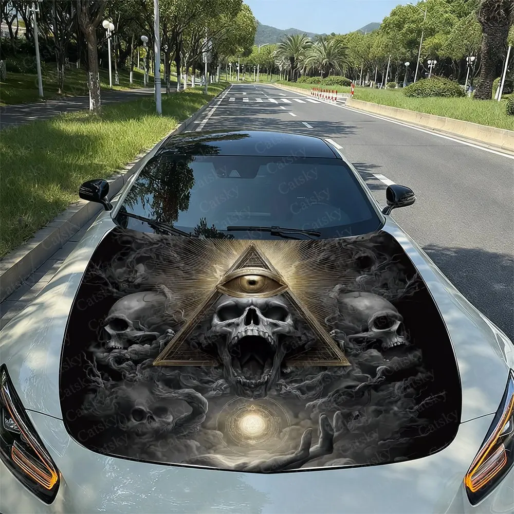 Dark Death Terrifying Skull Car Vinyl Wraps, Engine Hood Decals, Splash-Resistant Features, Easy To Remove, Suitable For Hood De
Dark Death Terrifying Skull Car Vinyl Wraps, Engine Hood Decals, Splash-Resistant Features, Easy To Remove, Suitable For Hood De