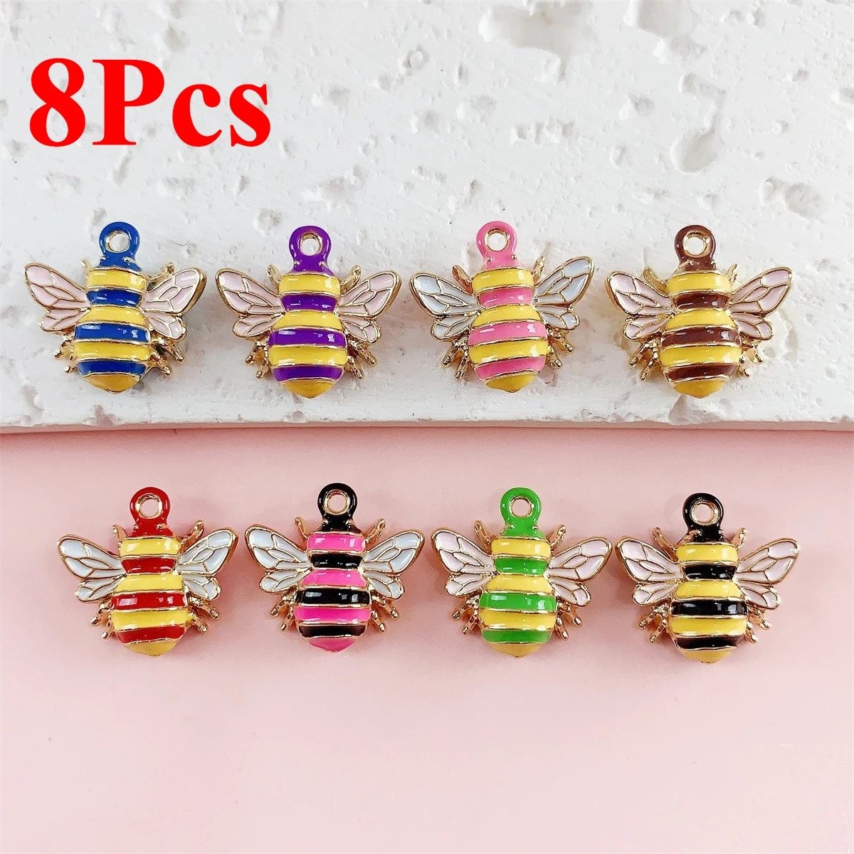 8pcs Diy Bee Front Back Enamel Charms for Jewelry Making Crafting Cute Earring Pendant Necklace Bracelet Charms
8pcs Diy Bee Front Back Enamel Charms for Jewelry Making Crafting Cute Earring Pendant Necklace Bracelet Charms