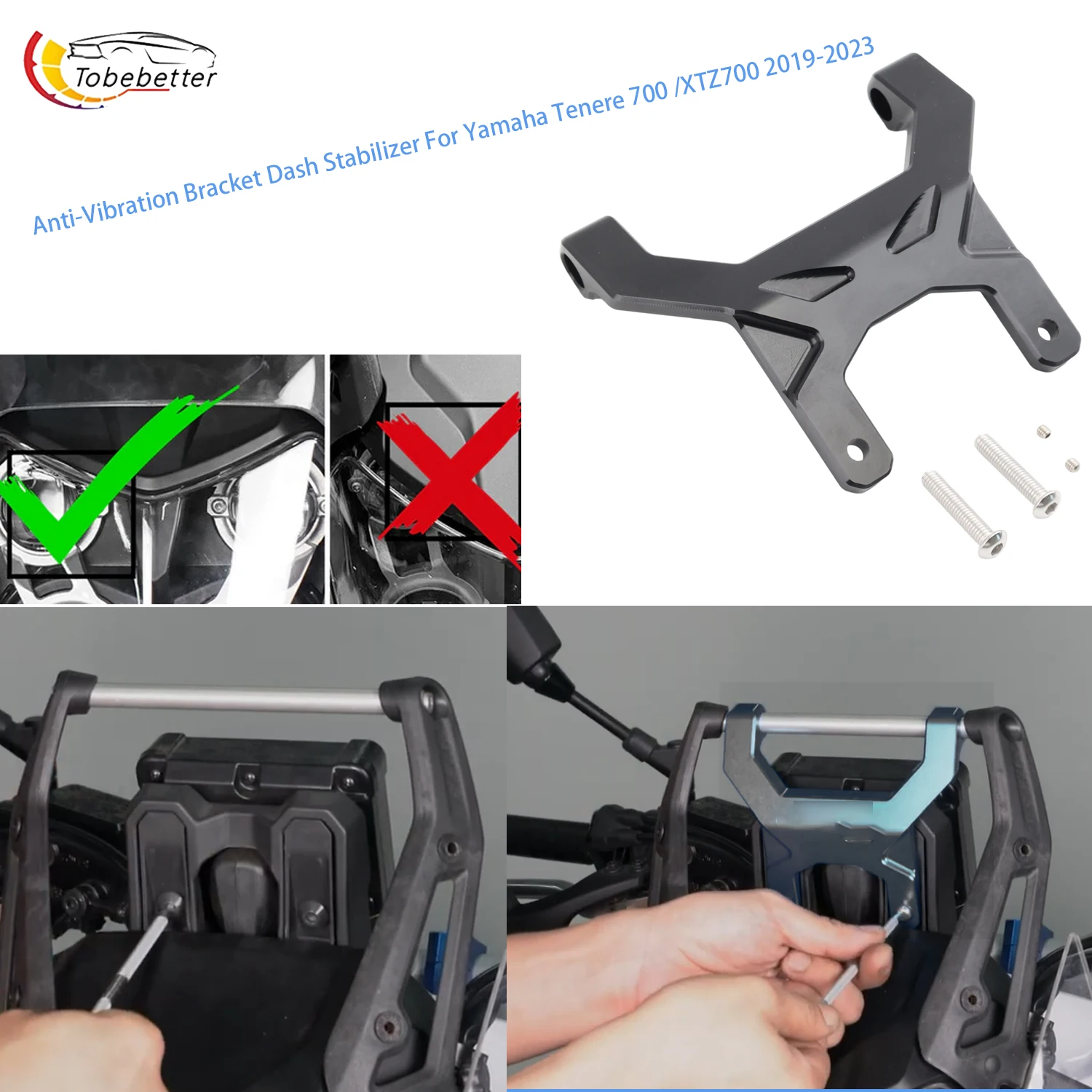 Gauge Cluster Install Anti-Vibration Bracket Dash Stabilizer For Yamaha Tenere 700 /XTZ700 2019-2023
Gauge Cluster Install Anti-Vibration Bracket Dash Stabilizer For Yamaha Tenere 700 /XTZ700 2019-2023