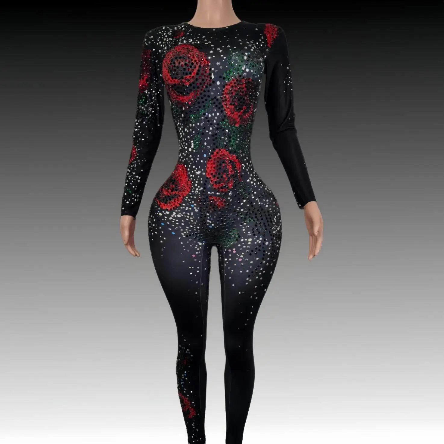Women's Jumpsuit Singer Dj Sparkly Sexy Black Rose Crystal Jumpsuit Rhinestones Skinny Dance Jumpsuit Stage Ds Performance Wear
Women's Jumpsuit Singer Dj Sparkly Sexy Black Rose Crystal Jumpsuit Rhinestones Skinny Dance Jumpsuit Stage Ds Performance Wear