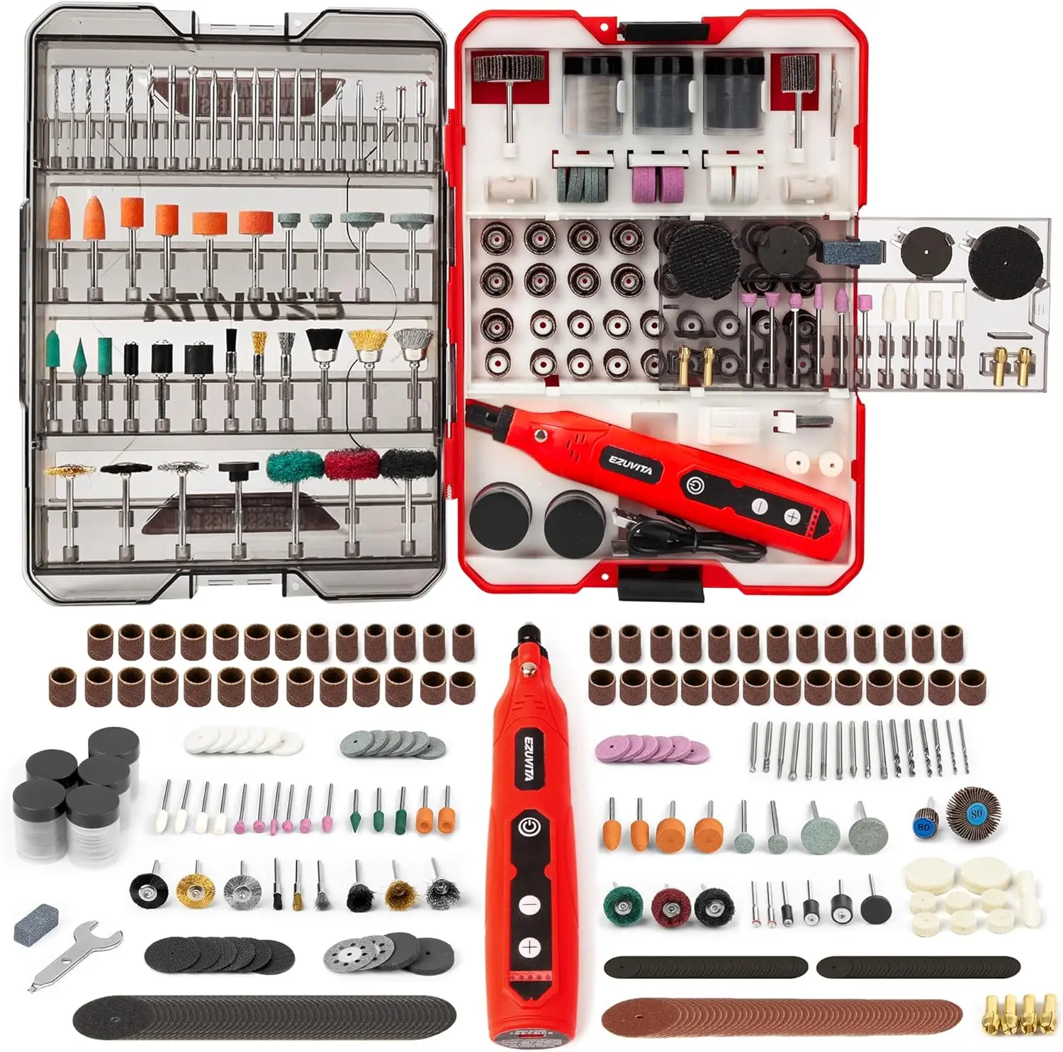 4V Cordless Mini Rotary Tool Kit with 446PCS Accessories, 5-Speed Memory Function, 2000mAh Battery, Type-C Fast Charging & LED
4V Cordless Mini Rotary Tool Kit with 446PCS Accessories, 5-Speed Memory Function, 2000mAh Battery, Type-C Fast Charging & LED