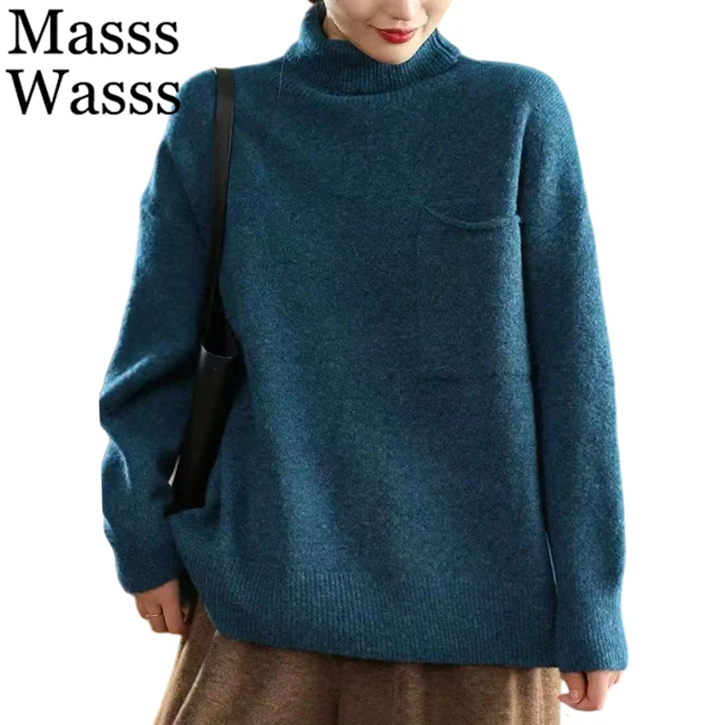 Mass Wasss, зимние женские модные теплые водолазки, свободные повседневные пуловеры, женские повседневные классические вязаные джемперы большого размера
Mass Wasss, зимние женские модные теплые водолазки, свободные повседневные пуловеры, женские повседневные классические вязаные джемперы большого размера
