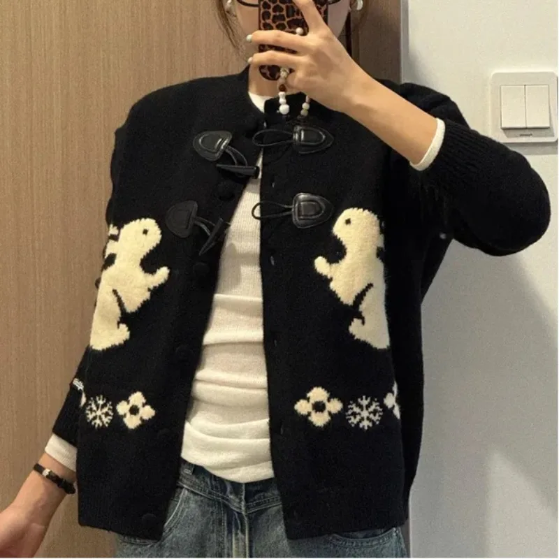 Женский милый свитер с кроликом в американском стиле, весна-осень, новая мода, свободный кардиган на молнии в ленивом стиле, топ
Женский милый свитер с кроликом в американском стиле, весна-осень, новая мода, свободный кардиган на молнии в ленивом стиле, топ