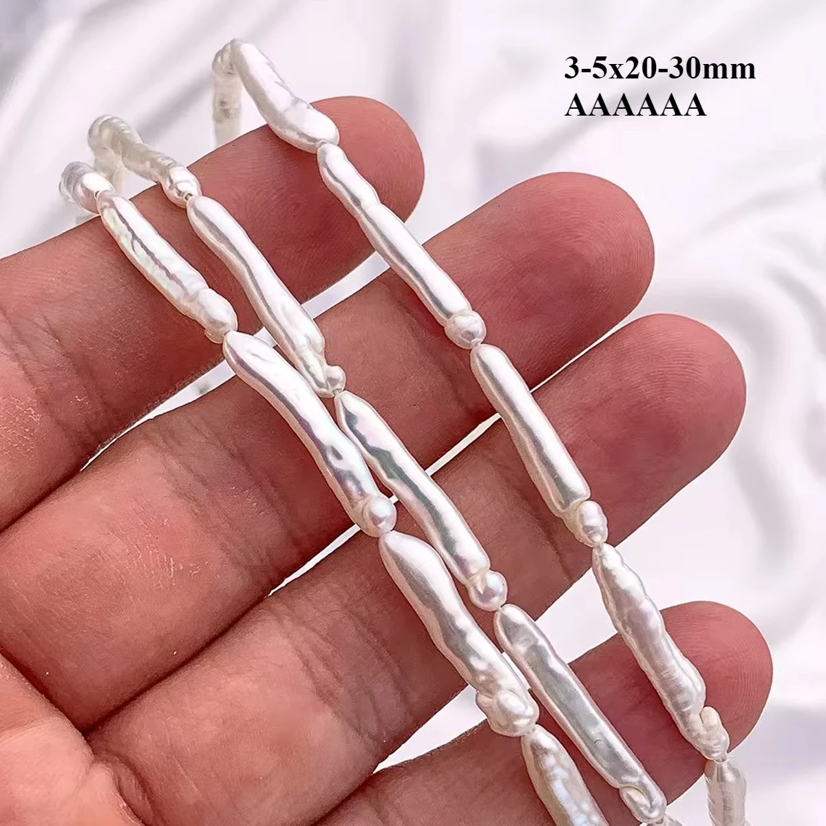 3-5x20-30mm AAAAAA Long Strip Premium Natural Freshwater White Pearl Baroque Bead Jewelry Make DIY Necklace Bracelet Accessories
3-5x20-30mm AAAAAA Long Strip Premium Natural Freshwater White Pearl Baroque Bead Jewelry Make DIY Necklace Bracelet Accessories