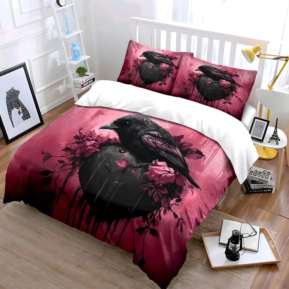 Gothic Heart Raven Decor Set Soft Skin-Friendly Bedding Set Includes 1 Duvet Cover And 2 Pillowcase, Gift
Gothic Heart Raven Decor Set Soft Skin-Friendly Bedding Set Includes 1 Duvet Cover And 2 Pillowcase, Gift
