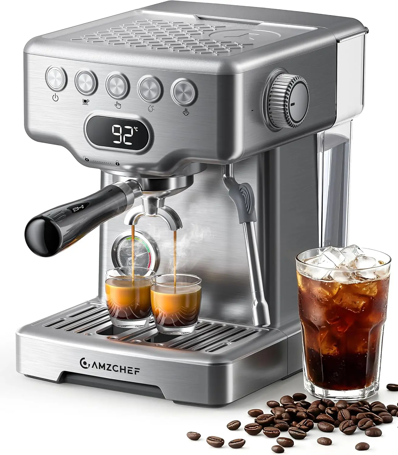 Ultra Espresso Machine, 58mm Professional with PID Temperature Control for Light to Dark Roast Beans, Built-in Pressure Gauge &
Ultra Espresso Machine, 58mm Professional with PID Temperature Control for Light to Dark Roast Beans, Built-in Pressure Gauge &